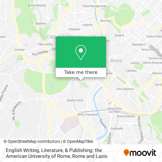 English Writing, Literature, & Publishing: the American University of Rome map