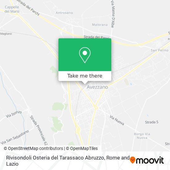 Rivisondoli Osteria del Tarassaco Abruzzo map
