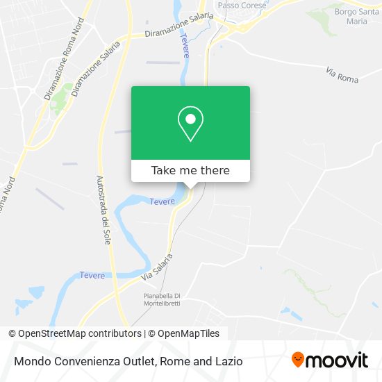 Mondo Convenienza Outlet map