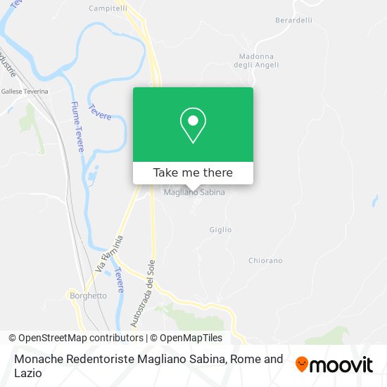 Monache Redentoriste Magliano Sabina map