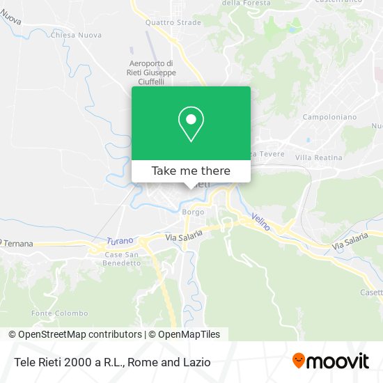 Tele Rieti 2000 a R.L. map