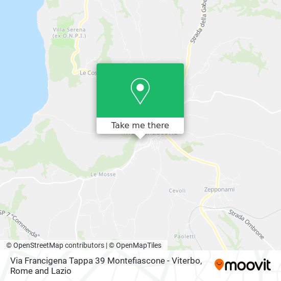Via Francigena Tappa 39 Montefiascone - Viterbo map
