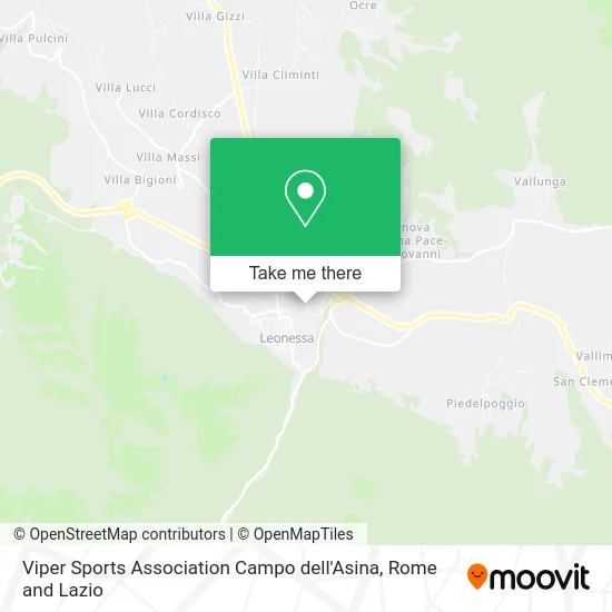 Viper Sports Association Campo dell'Asina map