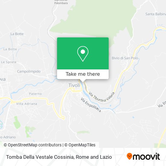 Tomba Della Vestale Cossinia map
