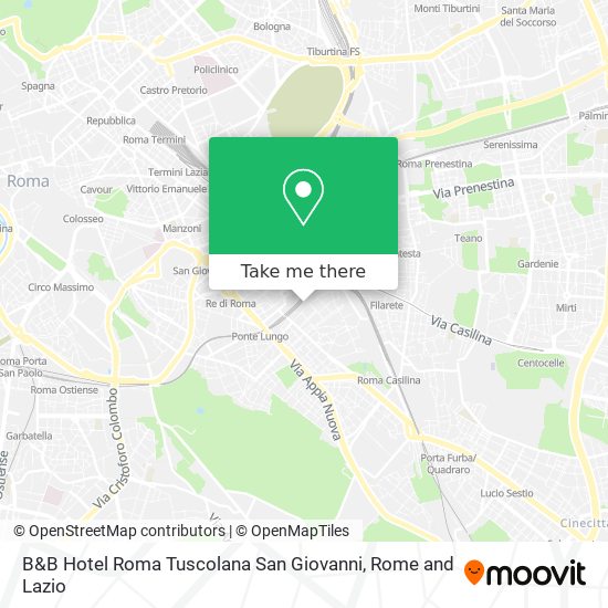 B&B Hotel Roma Tuscolana San Giovanni map