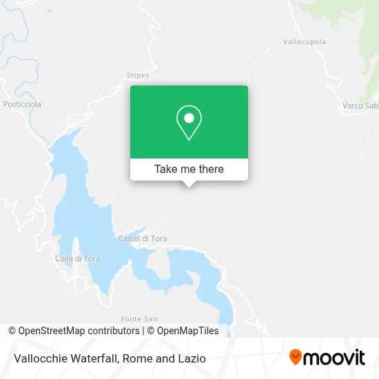 Vallocchie Waterfall map