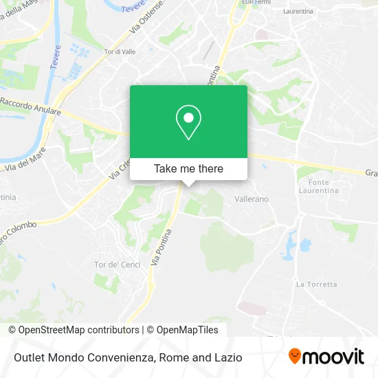 Mondo Convenienza Outlet map