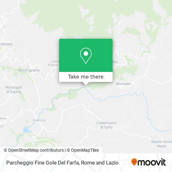 Parcheggio Fine Gole Del Farfa map