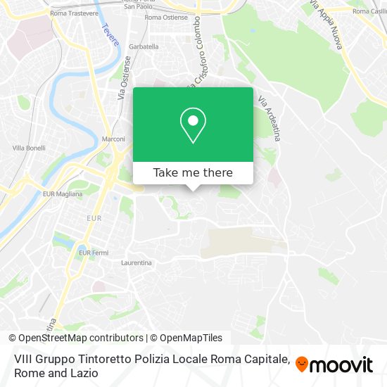 VIII Gruppo Tintoretto Polizia Locale Roma Capitale map