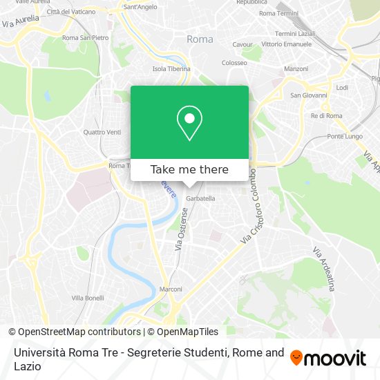 Università Roma Tre - Segreterie Studenti map