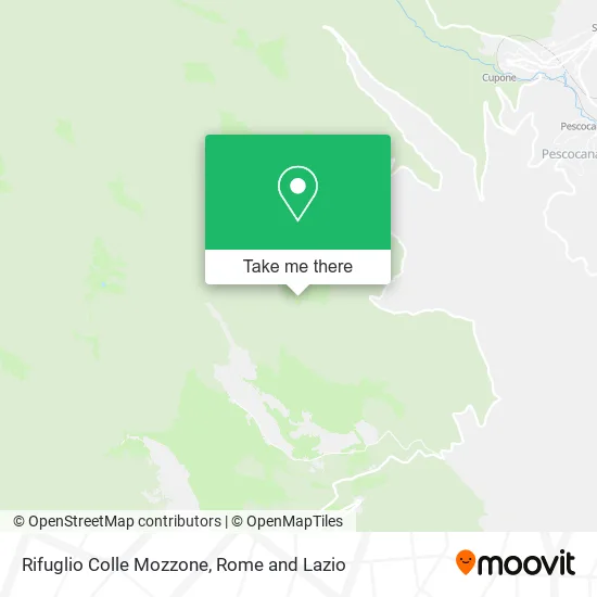 Colle Mozzone Refuge map