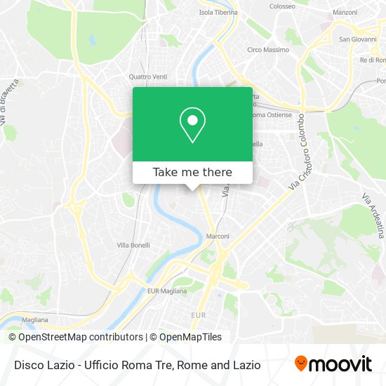 Disco Lazio - Ufficio Roma Tre map