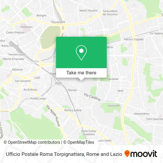 Roma Torpignattara Post Office map