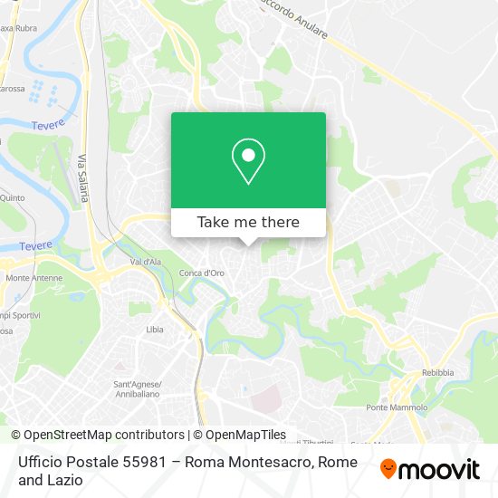 Ufficio Postale 55981 – Roma Montesacro map