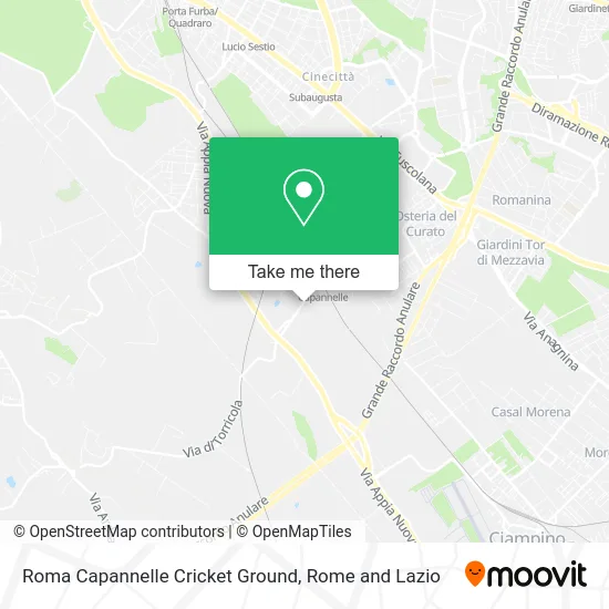 Rome Capannelle Cricket Ground map
