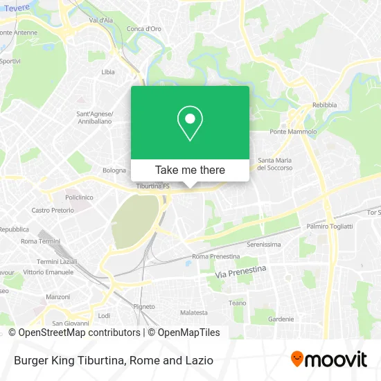 Burger King Tiburtina map
