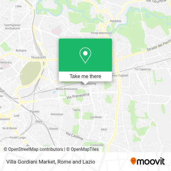 Villa Gordiani Market map