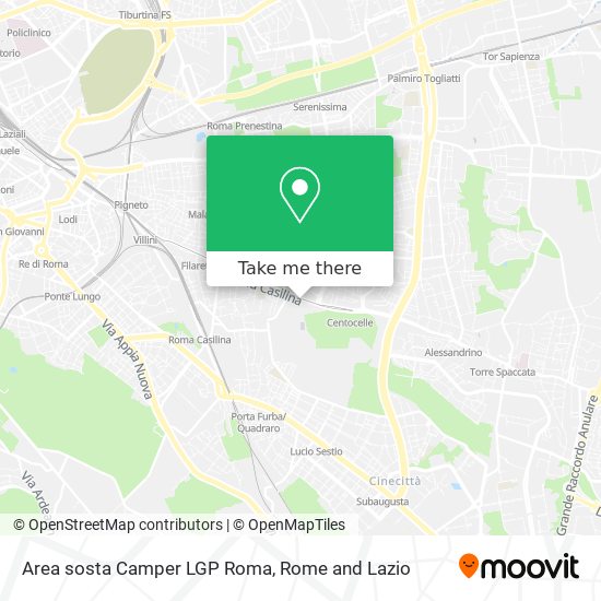 Area sosta Camper LGP Roma map