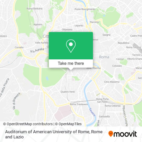 Auditorium of American University of Rome map