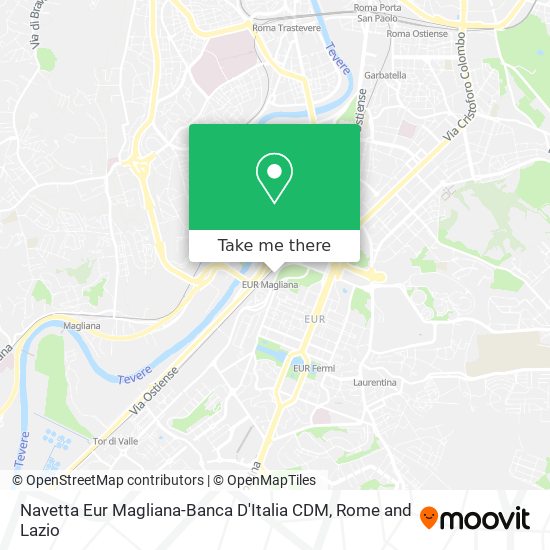 Navetta Eur Magliana-Banca D'Italia CDM map