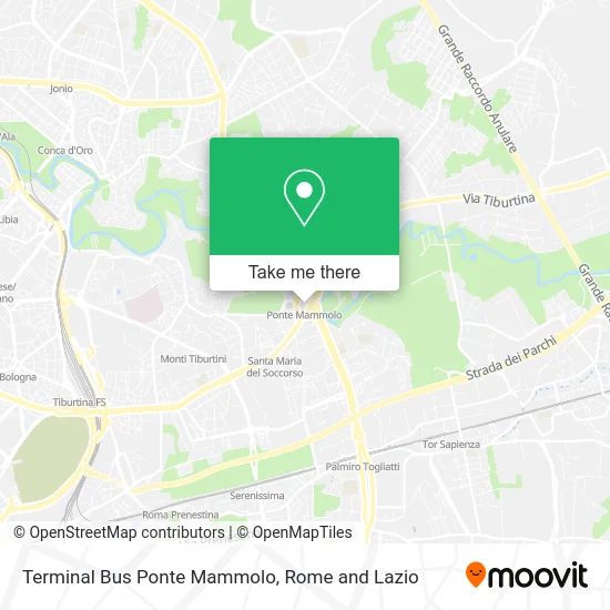 Terminal Bus Ponte Mammolo map