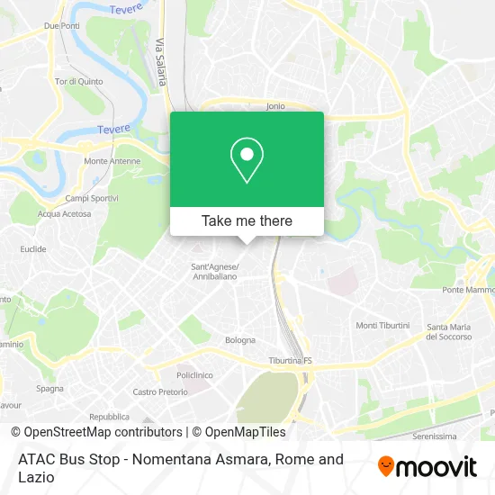 ATAC Bus Stop - Nomentana Asmara map
