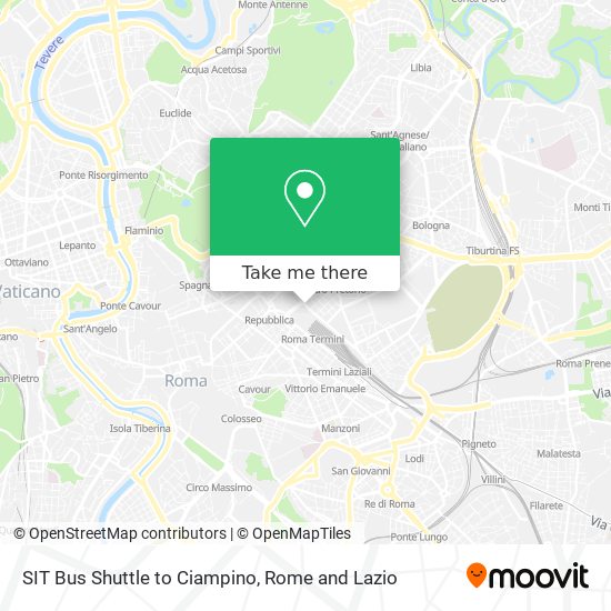 SIT Bus Shuttle to Ciampino map