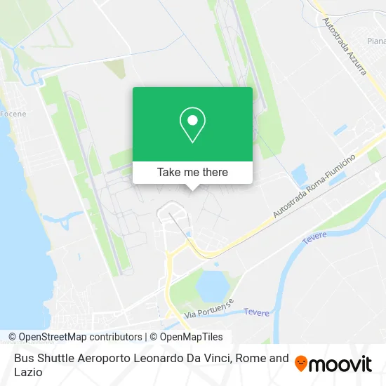 Leonardo Da Vinci Airport Shuttle Bus map
