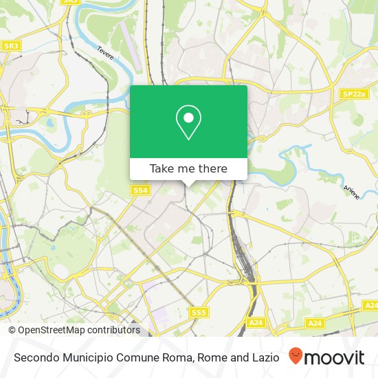 Secondo Municipio Comune Roma map