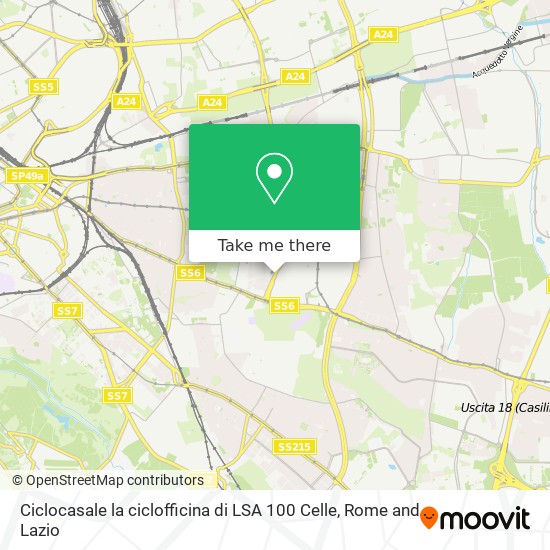 Ciclocasale la ciclofficina di LSA 100 Celle map