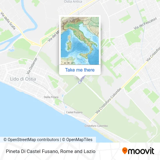 Pineta of Castel Fusano map