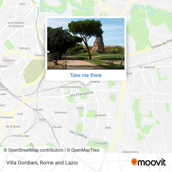 Villa Gordiani map
