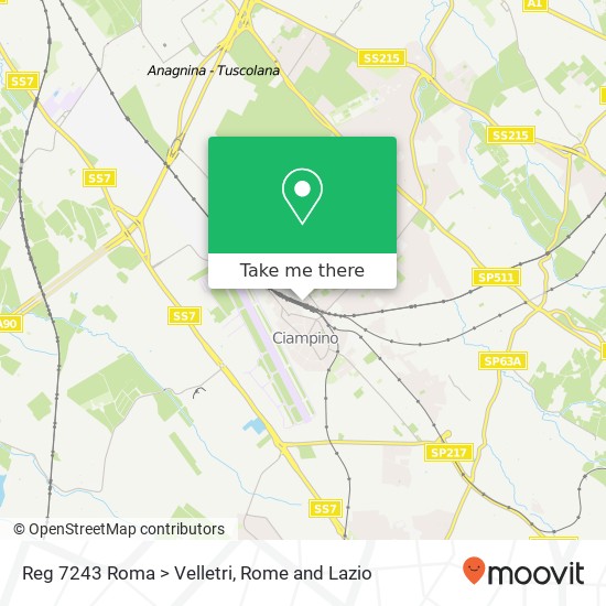 Reg 7243 Roma > Velletri map