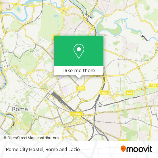 Rome City Hostel map