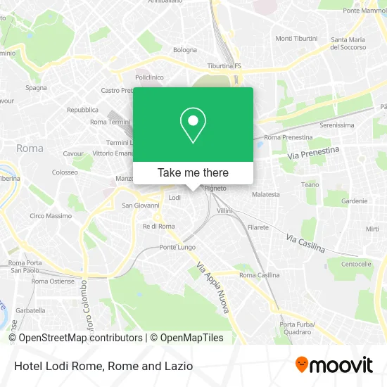 Hotel Lodi Rome map