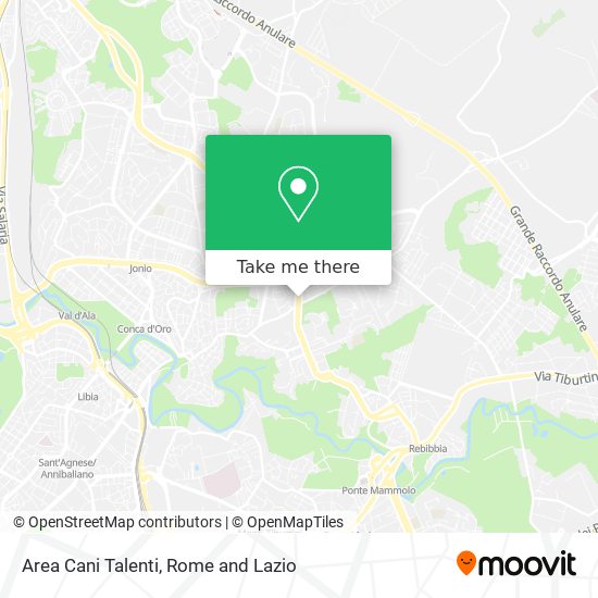 Area Cani Talenti map