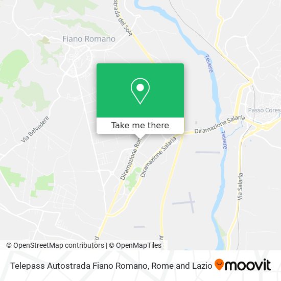 Telepass Autostrada Fiano Romano map