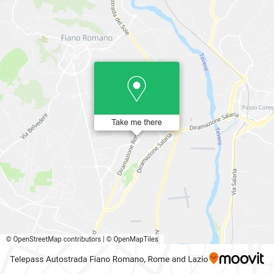 Telepass Fiano Romano Highway map