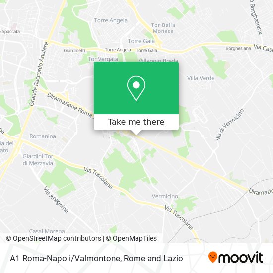 A1 Roma-Napoli/Valmontone map