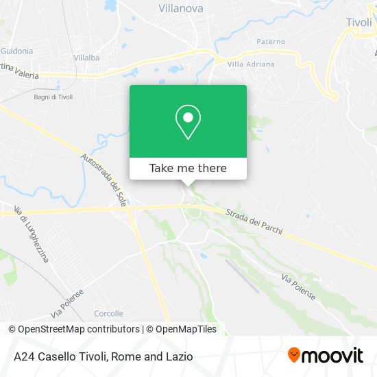 A24 Casello Tivoli map