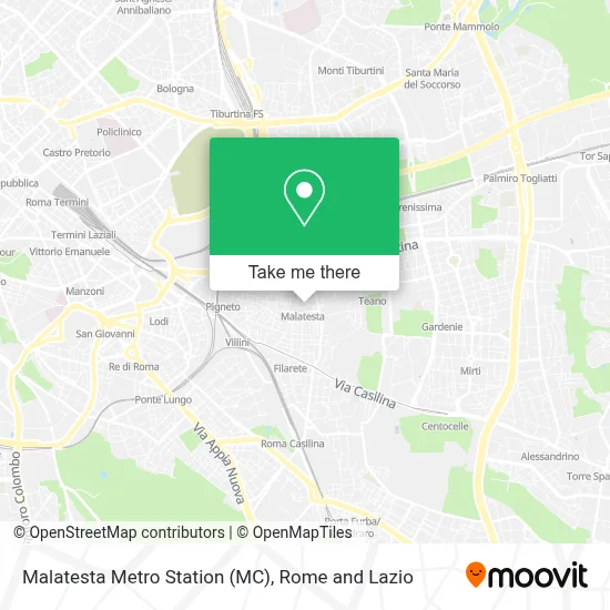 Malatesta Metro Station (MC) map