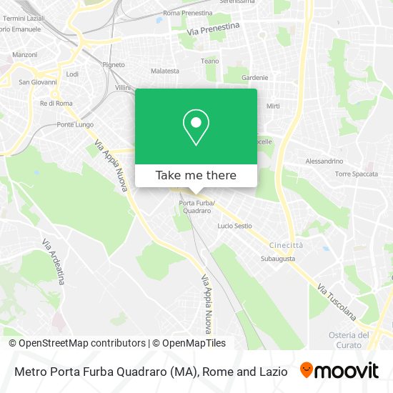 Metro Porta Furba Quadraro (MA) map