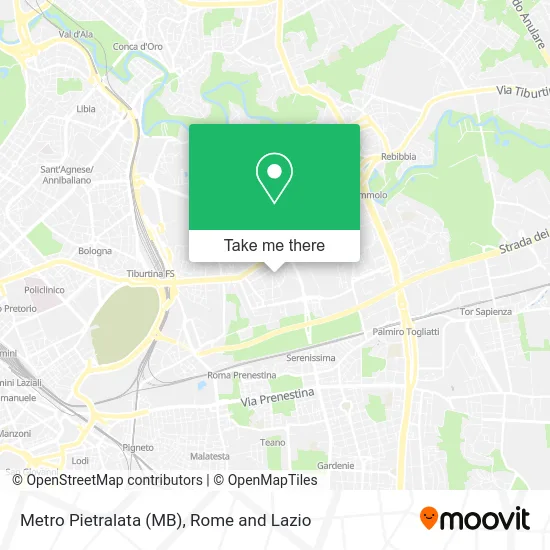 Pietralata Metro Station map