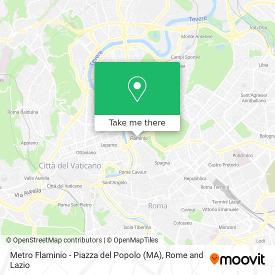 Metro Flaminio - Piazza del Popolo (MA) map