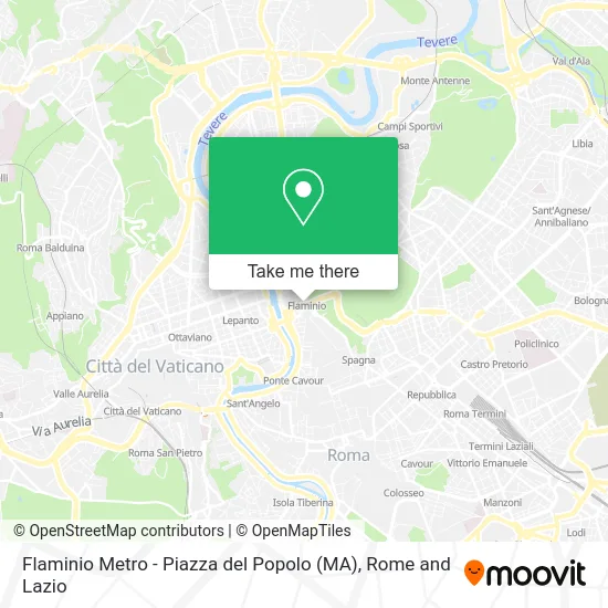 Flaminio Metro - Piazza del Popolo (MA) map