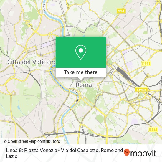 Linea 8: Piazza Venezia - Via del Casaletto map
