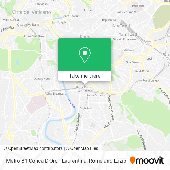 Metro B1 Conca D'Oro - Laurentina map