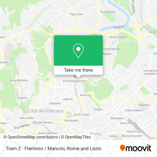 Tram 2 - Flaminio / Mancini map