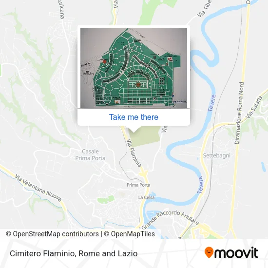 Cimitero Flaminio map