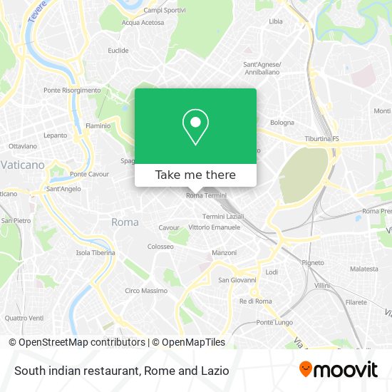 South indian restaurant map
